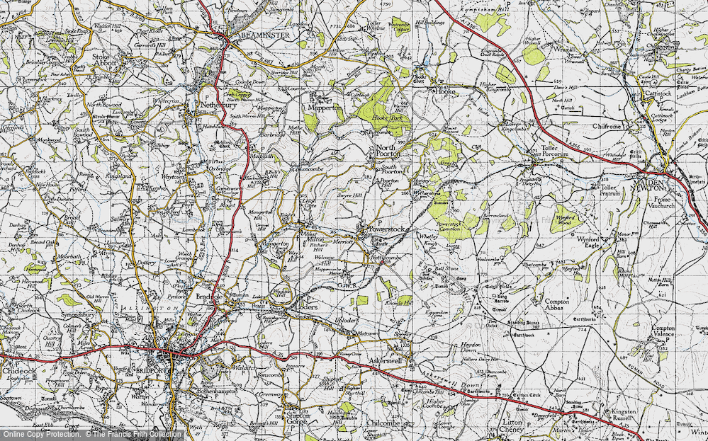 Old Map of Historic Map covering Whetley in 1945