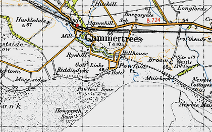 Old map of Powfoot in 1947