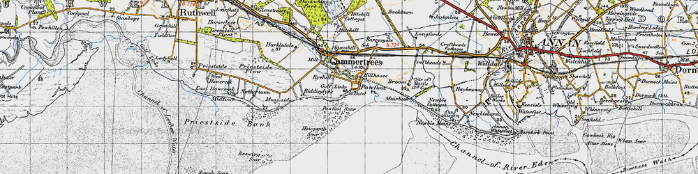 Old map of Brewing Scar in 1947