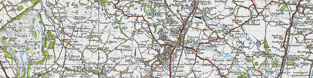 Old map of Lindow Common in 1947