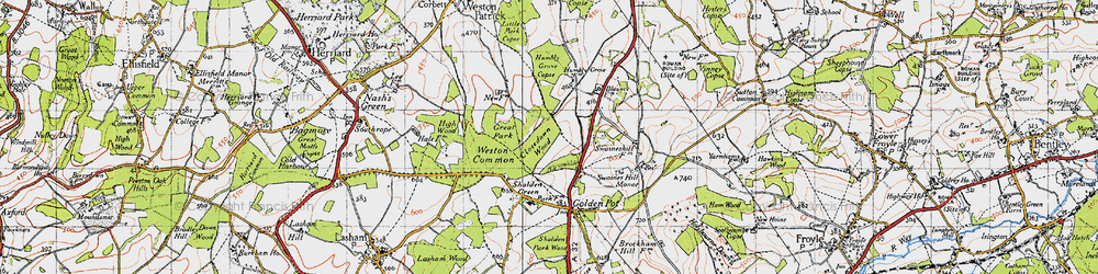 Old map of Powntley Copse in 1940