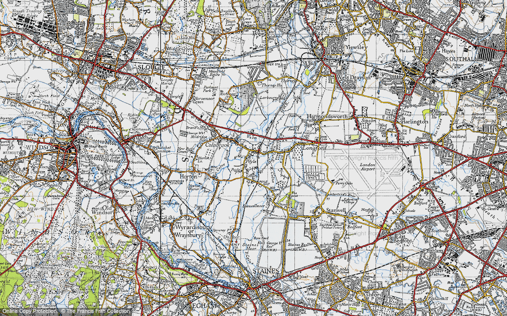 Old Map of Poyle, 1945 in 1945