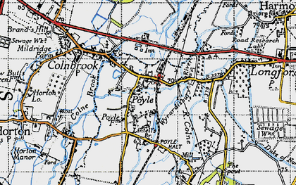 Old map of Poyle in 1945