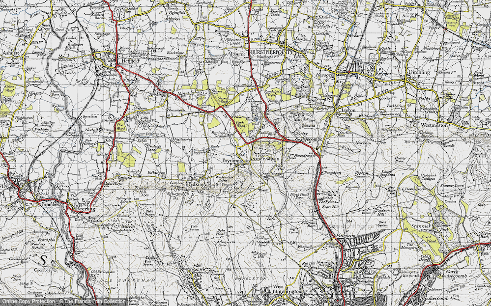 Old Map of Poynings, 1940 in 1940