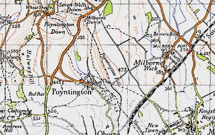 Old map of Poyntington in 1945
