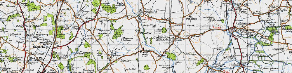 Old map of Poynton in 1947