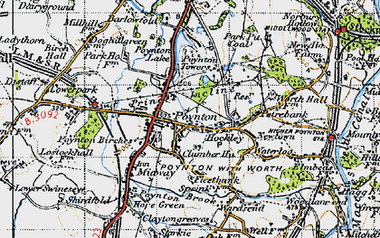 Old map of Poynton in 1947