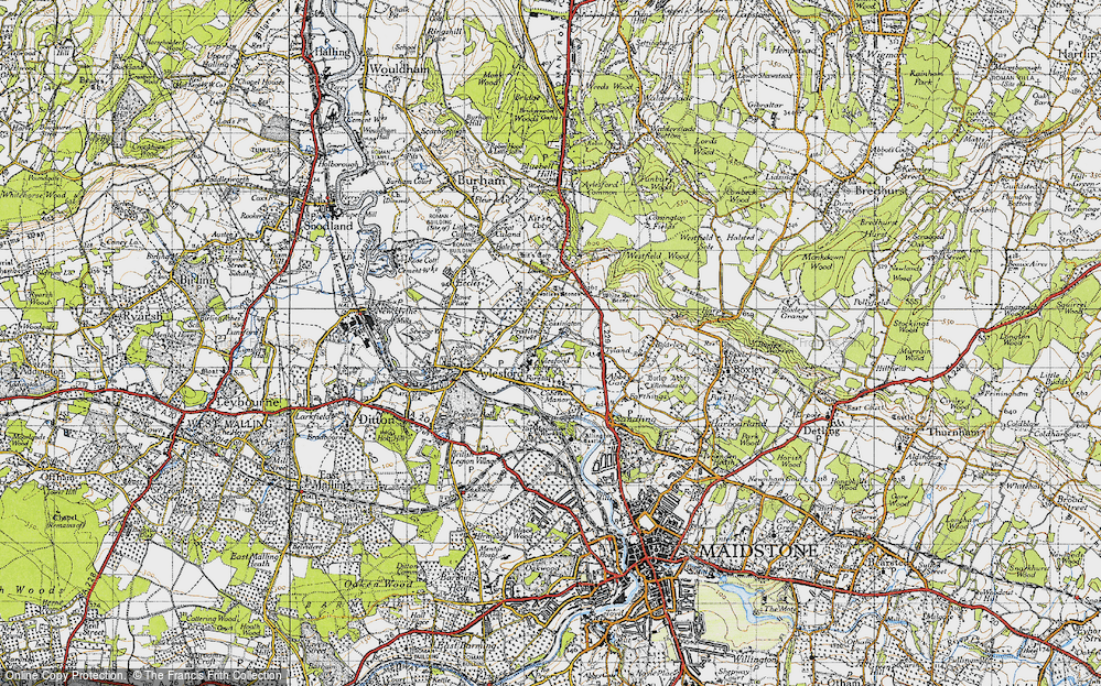 Old Map of Pratling Street, 1946 in 1946