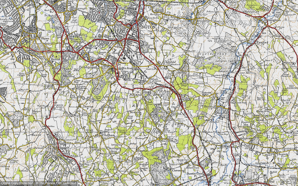 Old Map of Pratt's Bottom, 1946 in 1946