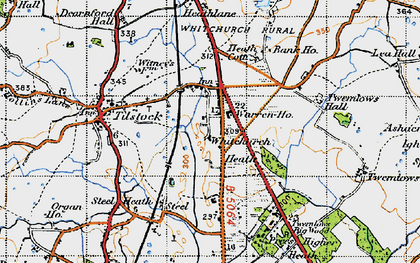 Old map of Prees Heath in 1947