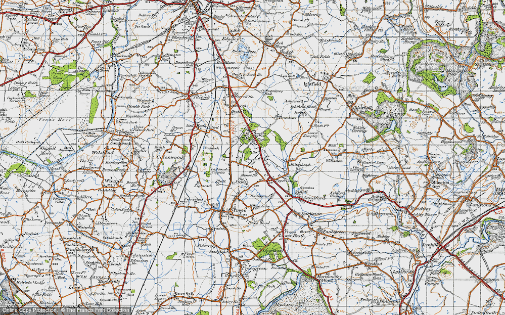 Old Map of Prees Higher Heath, 1947 in 1947