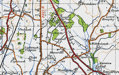 Old map of Prees Higher Heath in 1947