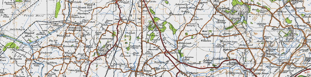 Old map of Prees Higher Heath in 1947