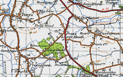 Old map of Prees Lower Heath in 1947