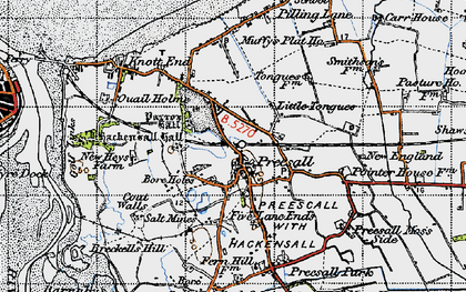 Old map of Preesall in 1947