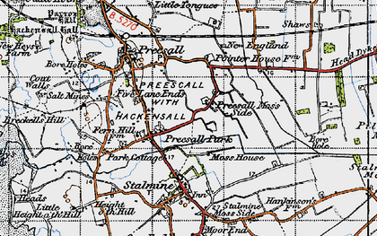 Old map of Preesall Park in 1947