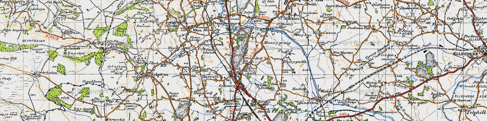 Old map of Preeshenlle in 1947
