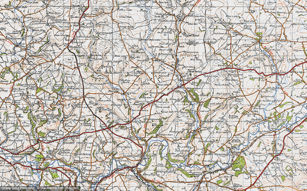 Old Map of Historic Map covering Maesymeillion in 1947
