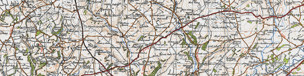 Old map of Pren-gwyn in 1947