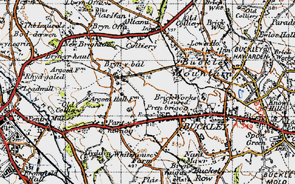 Old map of Prenbrigog in 1947