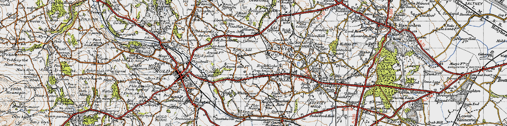 Old map of Bryn-y-baal in 1947