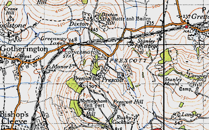 Old map of Winchcombe Way in 1946