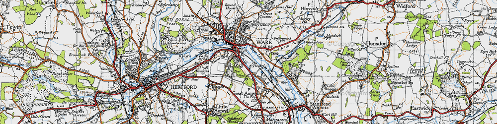 Old map of Presdales in 1946