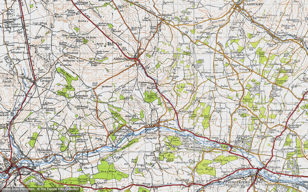 Old Map of Historic Map covering Blake's Copse in 1940