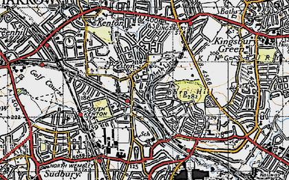 Old map of Preston in 1945