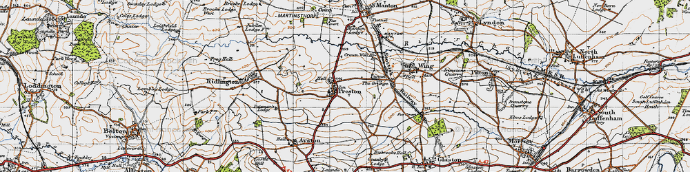 Old map of Wing Grange in 1946