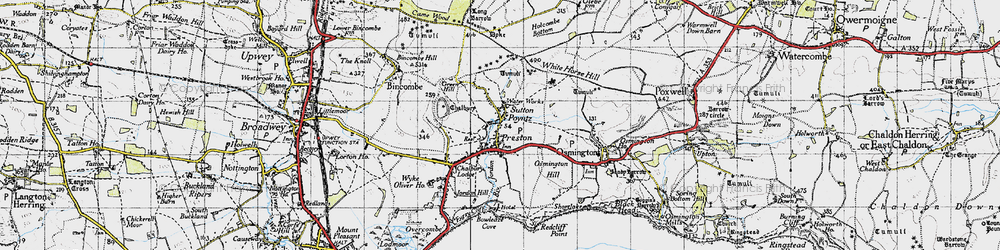 Old map of White Horse Hill in 1946