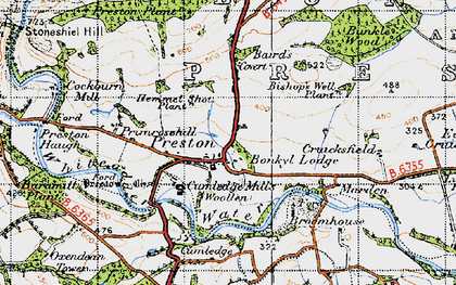 Old map of Bunkle Castle in 1947
