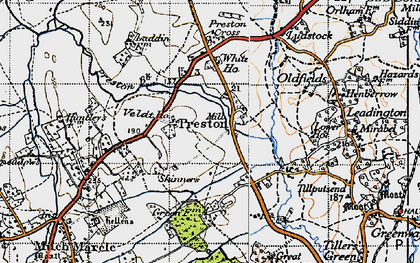 Old map of Preston in 1947