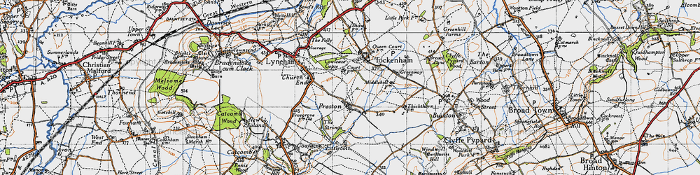 Old map of Preston in 1947