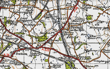 Old map of Preston Brook in 1947
