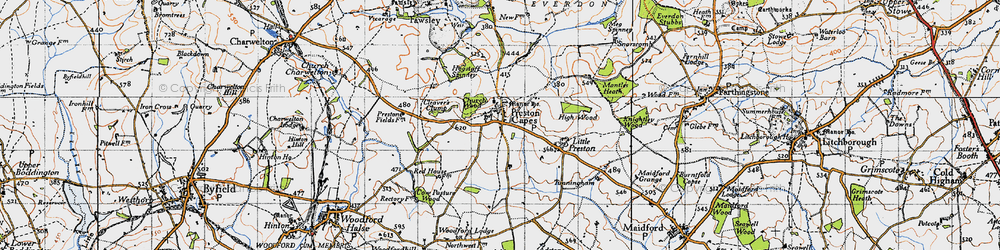 Old map of Little Preston in 1946