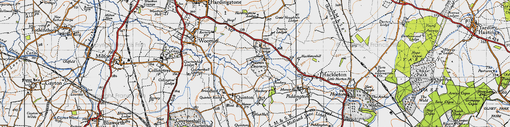 Old map of Preston Deanery in 1946