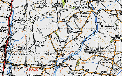 Old map of Preston Fields in 1947