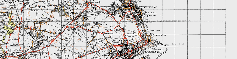 Old map of Preston Grange in 1947