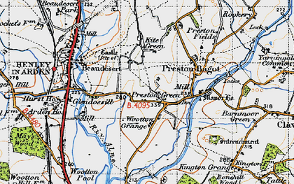 Old map of Preston Green in 1947