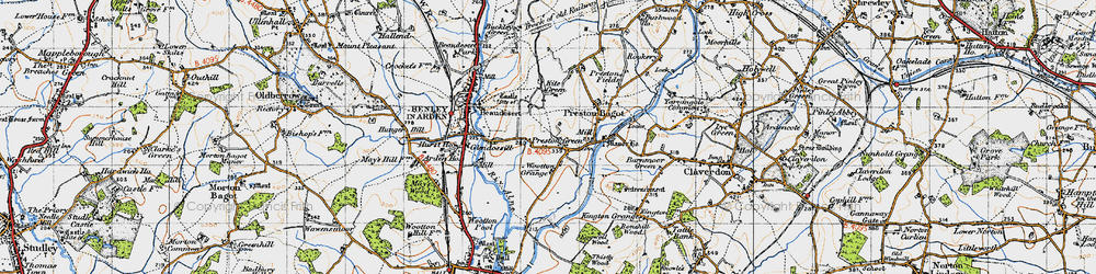 Old map of Wootton Grange in 1947