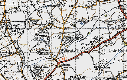 Old map of Preston Marsh in 1947