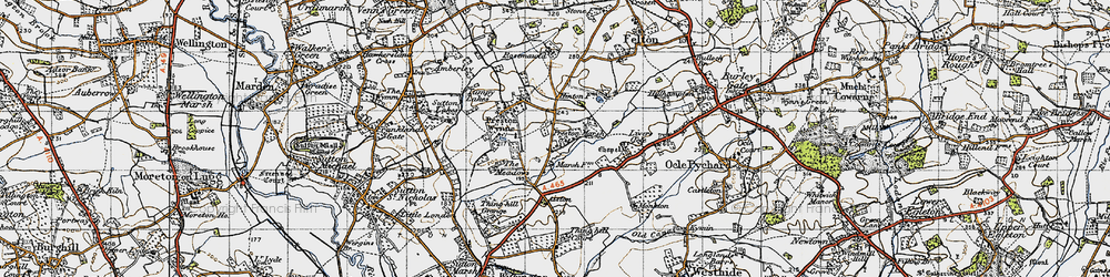 Old map of Preston Marsh in 1947