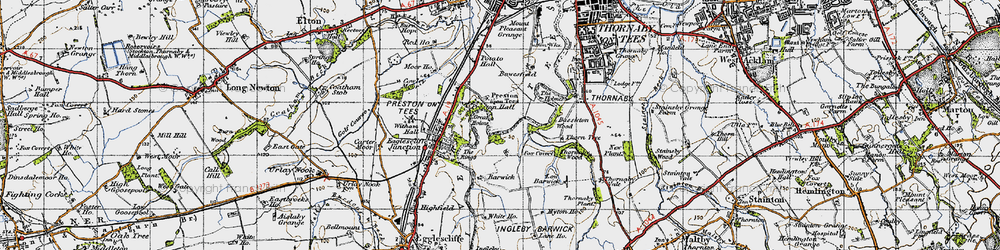 Old map of Barwick in 1947