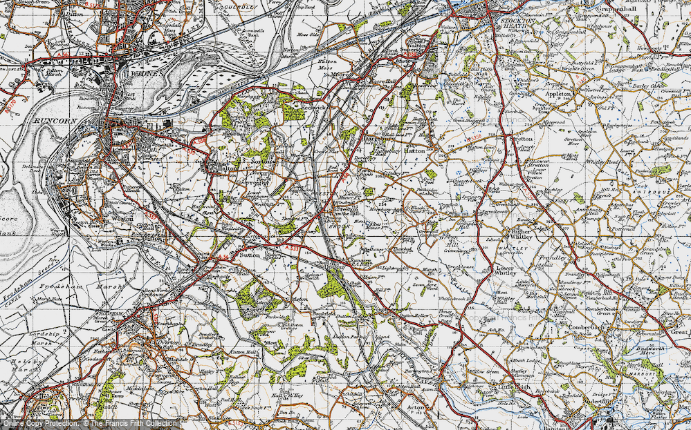 Old Map of Preston on the Hill, 1947 in 1947