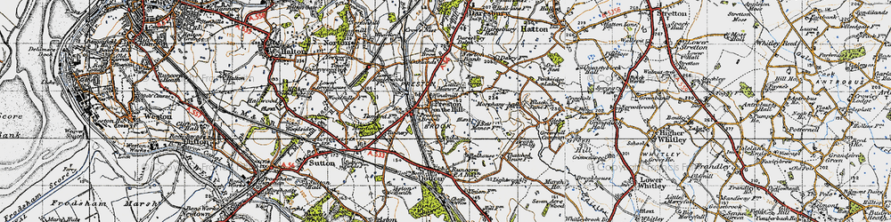 Old map of Preston on the Hill in 1947