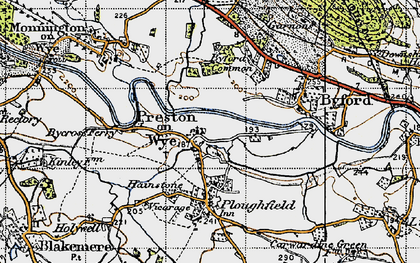 Old map of Preston on Wye in 1947