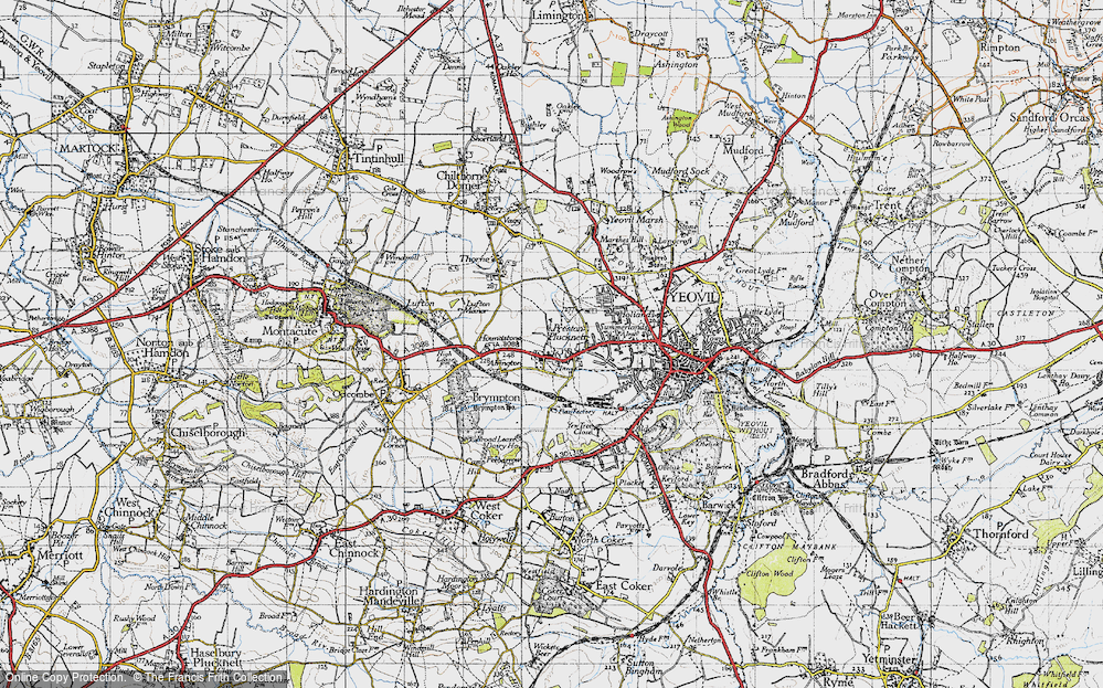 Old Map of Preston Plucknett, 1945 in 1945