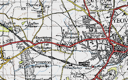 Old map of Preston Plucknett in 1945