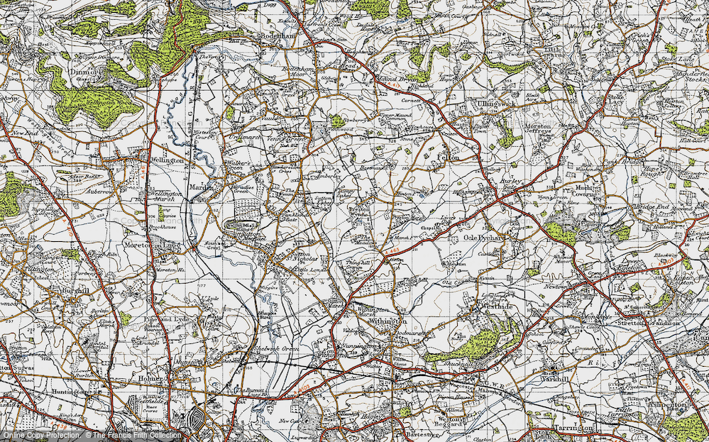 Old Map of Preston Wynne, 1947 in 1947